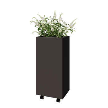 Čelična tegla za cvijeće - Pravokutnik - 40 x 30 x 80 cm - Druga RAL boja - S donjom pločom - S kotačima