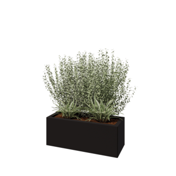 Čelična tegla za cvijeće - Pravokutnik - 80 x 30 x 30 cm - RAL9005 mat (crna) - Bez donje ploče