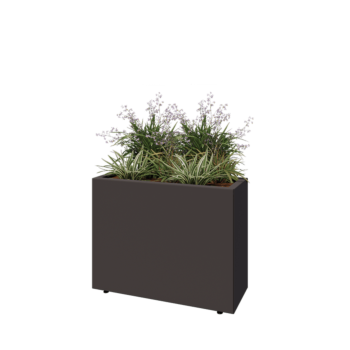 Čelična tegla za cvijeće - Pravokutnik - 80 x 30 x 60 cm - Druga RAL boja - S donjom pločom - S nogama