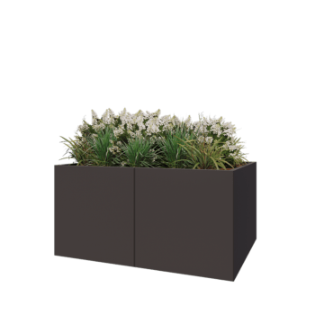 Čelična tegla za cvijeće XXL - Pravokutnik - 160 x 120 x 80 cm - RAL7016 mat (antracit siva) - S donjom pločom