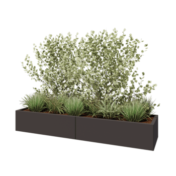 Čelična tegla za cvijeće XXL - Pravokutnik - 200 x 50 x 30 cm - Druga RAL boja - Bez donje ploče