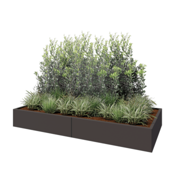 Čelična tegla za cvijeće XXL - Pravokutnik - 240 x 100 x 30 cm - Druga RAL boja - S donjom pločom