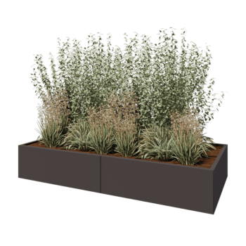 Čelična tegla za cvijeće XXL - Pravokutnik - 240 x 100 x 40 cm - Druga RAL boja - S donjom pločom