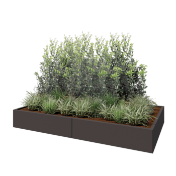 Čelična tegla za cvijeće XXL - Pravokutnik - 240 x 120 x 30 cm - Druga RAL boja - Bez donje ploče