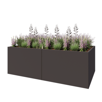 Čelična tegla za cvijeće XXL - Pravokutnik - 240 x 120 x 80 cm - Druga RAL boja - Bez donje ploče