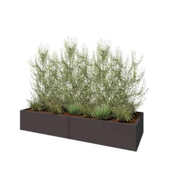 Čelična tegla za cvijeće XXL - Pravokutnik - 240 x 80 x 40 cm - RAL7016 mat (antracit siva) - Bez donje ploče