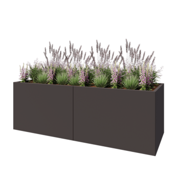 Čelična tegla za cvijeće XXL - Pravokutnik - 240 x 80 x 80 cm - Druga RAL boja - S donjom pločom