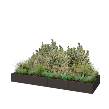 Čelična tegla za cvijeće XXL - Pravokutnik - 320 x 100 x 30 cm - Druga RAL boja - Bez donje ploče