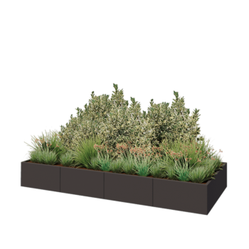 Čelična tegla za cvijeće XXL - Pravokutnik - 320 x 120 x 40 cm - Druga RAL boja - Bez donje ploče