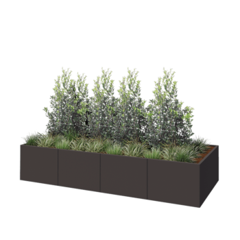 Čelična tegla za cvijeće XXL - Pravokutnik - 320 x 120 x 60 cm - Druga RAL boja - Bez donje ploče