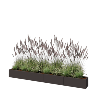 Čelična tegla za cvijeće XXL - Pravokutnik - 320 x 30 x 30 cm - Druga RAL boja - Bez donje ploče