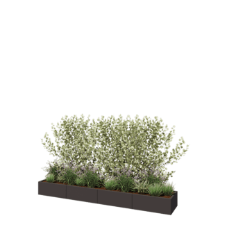 Čelična tegla za cvijeće XXL - Pravokutnik - 320 x 50 x 30 cm - RAL7016 mat (antracit siva) - S donjom pločom
