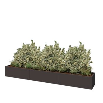 Čelična tegla za cvijeće XXL - Pravokutnik - 360 x 50 x 40 cm - Druga RAL boja - S donjom pločom