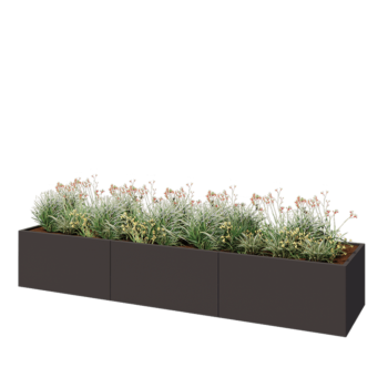 Čelična tegla za cvijeće XXL - Pravokutnik - 360 x 80 x 60 cm - Druga RAL boja - Bez donje ploče