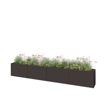 Čelična tegla za cvijeće XXL - Pravokutnik - 400 x 40 x 60 cm - Druga RAL boja - S donjom pločom