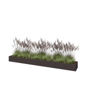 Čelična tegla za cvijeće XXL - Pravokutnik - 400 x 50 x 30 cm - Druga RAL boja - S donjom pločom