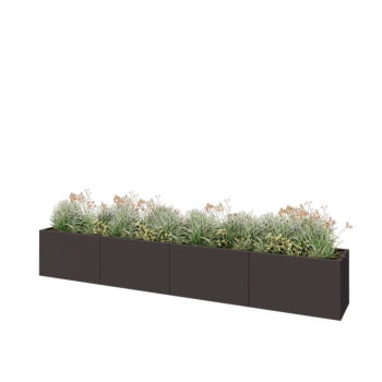 Čelična tegla za cvijeće XXL - Pravokutnik - 400 x 50 x 60 cm - Druga RAL boja - S donjom pločom