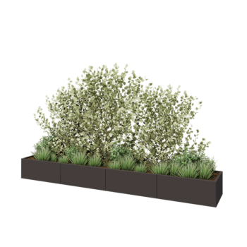 Čelična tegla za cvijeće XXL - Pravokutnik - 400 x 60 x 40 cm - Druga RAL boja - S donjom pločom