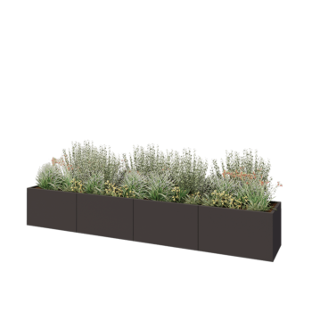 Čelična tegla za cvijeće XXL - Pravokutnik - 400 x 60 x 60 cm - Druga RAL boja - Bez donje ploče