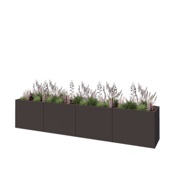 Čelična tegla za cvijeće XXL - Pravokutnik - 400 x 60 x 80 cm - Druga RAL boja - Bez donje ploče