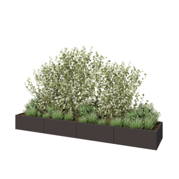 Čelična tegla za cvijeće XXL - Pravokutnik - 400 x 80 x 40 cm - Druga RAL boja - S donjom pločom