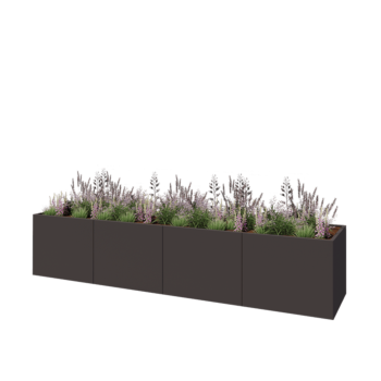 Čelična tegla za cvijeće XXL - Pravokutnik - 400 x 80 x 80 cm - Druga RAL boja - Bez donje ploče
