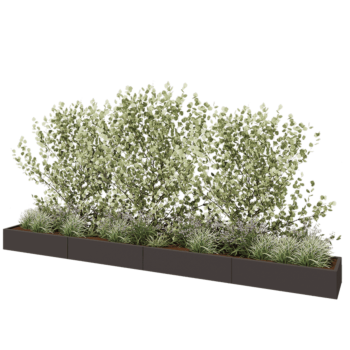 Čelična tegla za cvijeće XXL - Pravokutnik - 480 x 50 x 30 cm - Druga RAL boja - Bez donje ploče