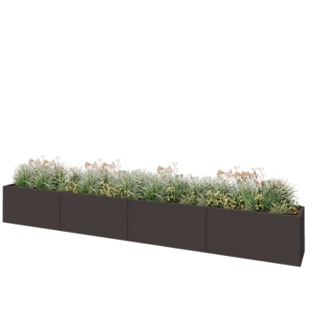 Čelična tegla za cvijeće XXL - Pravokutnik - 480 x 50 x 60 cm - Druga RAL boja - Bez donje ploče