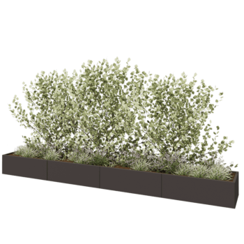 Čelična tegla za cvijeće XXL - Pravokutnik - 480 x 60 x 40 cm - Druga RAL boja - Bez donje ploče