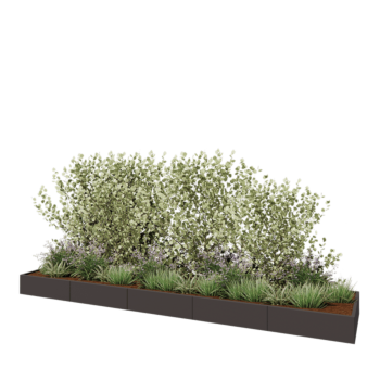 Čelična tegla za cvijeće XXL - Pravokutnik - 500 x 100 x 30 cm - Druga RAL boja - S donjom pločom