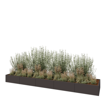 Čelična tegla za cvijeće XXL - Pravokutnik - 500 x 100 x 40 cm - Druga RAL boja - Bez donje ploče