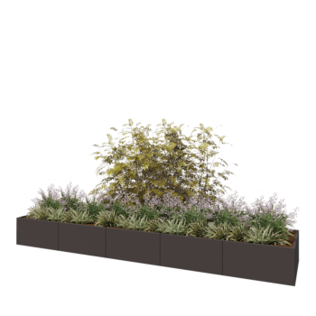 Čelična tegla za cvijeće XXL - Pravokutnik - 500 x 100 x 50 cm - Druga RAL boja - Bez donje ploče