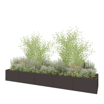 Čelična tegla za cvijeće XXL - Pravokutnik - 500 x 100 x 60 cm - Druga RAL boja - Bez donje ploče