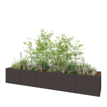 Čelična tegla za cvijeće XXL - Pravokutnik - 500 x 100 x 80 cm - Druga RAL boja - Bez donje ploče