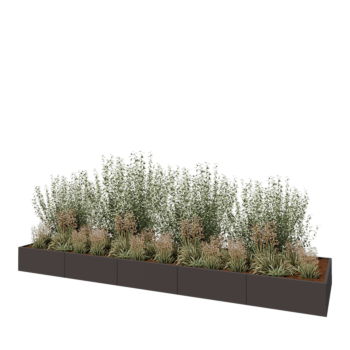 Čelična tegla za cvijeće XXL - Pravokutnik - 500 x 120 x 40 cm - Druga RAL boja - Bez donje ploče