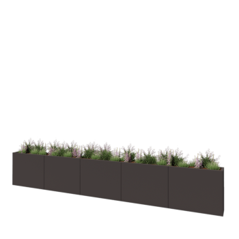 Čelična tegla za cvijeće XXL - Pravokutnik - 500 x 30 x 80 cm - Druga RAL boja - S donjom pločom
