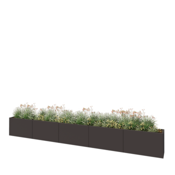 Čelična tegla za cvijeće XXL - Pravokutnik - 500 x 40 x 60 cm - Druga RAL boja - S donjom pločom