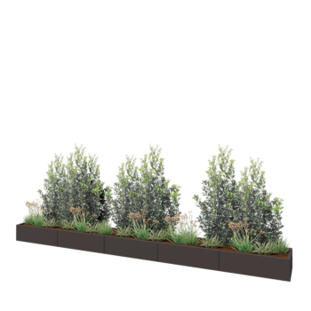 Čelična tegla za cvijeće XXL - Pravokutnik - 500 x 50 x 30 cm - Druga RAL boja - S donjom pločom