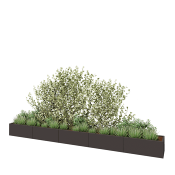 Čelična tegla za cvijeće XXL - Pravokutnik - 500 x 50 x 40 cm - Druga RAL boja - Bez donje ploče