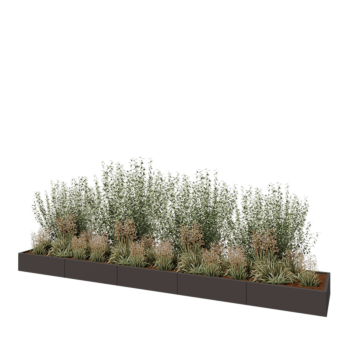 Čelična tegla za cvijeće XXL - Pravokutnik - 500 x 80 x 30 cm - Druga RAL boja - S donjom pločom