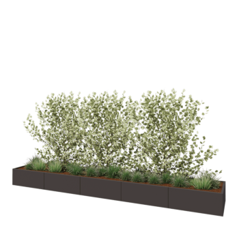 Čelična tegla za cvijeće XXL - Pravokutnik - 500 x 80 x 40 cm - Druga RAL boja - Bez donje ploče