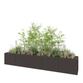 Čelična tegla za cvijeće XXL - Pravokutnik - 500 x 80 x 80 cm - Druga RAL boja - S donjom pločom