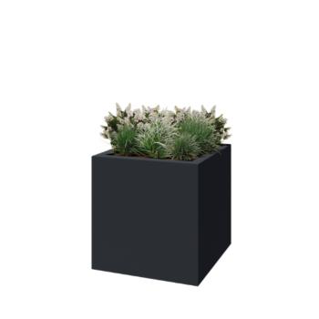 Stakloplastična tegla za cvijeće - Kvadrat - 100 x 100 x 100 cm - RAL7016 mat (antracit siva) - S dnom