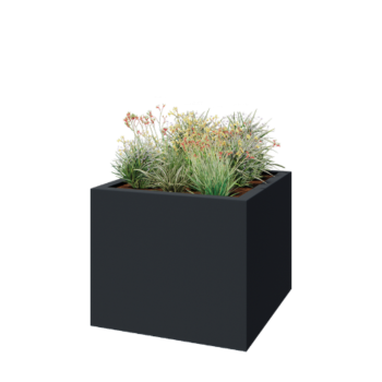 Stakloplastična tegla za cvijeće - Kvadrat - 120 x 120 x 100 cm - RAL7016 mat (antracit siva) - S dnom