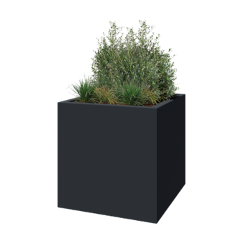 Stakloplastična tegla za cvijeće - Kvadrat - 120 x 120 x 120 cm - RAL7016 mat (antracit siva) - S dnom