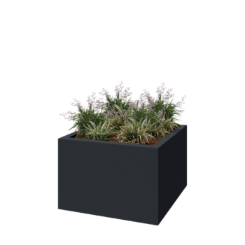 Stakloplastična tegla za cvijeće - Kvadrat - 120 x 120 x 80 cm - RAL7016 mat (antracit siva) - S dnom