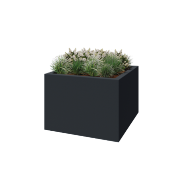 Stakloplastična tegla za cvijeće - Kvadrat - 140 x 140 x 100 cm - RAL7016 mat (antracit siva) - S dnom