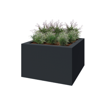 Stakloplastična tegla za cvijeće - Kvadrat - 160 x 160 x 100 cm - RAL7016 mat (antracit siva) - S dnom