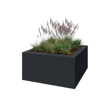 Stakloplastična tegla za cvijeće - Kvadrat - 160 x 160 x 80 cm - RAL7016 mat (antracit siva) - S dnom