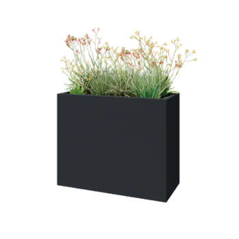Stakloplastična tegla za cvijeće - Pravougaonik - 100 x 40 x 80 cm - RAL7016 mat (antracit siva) - S dnom